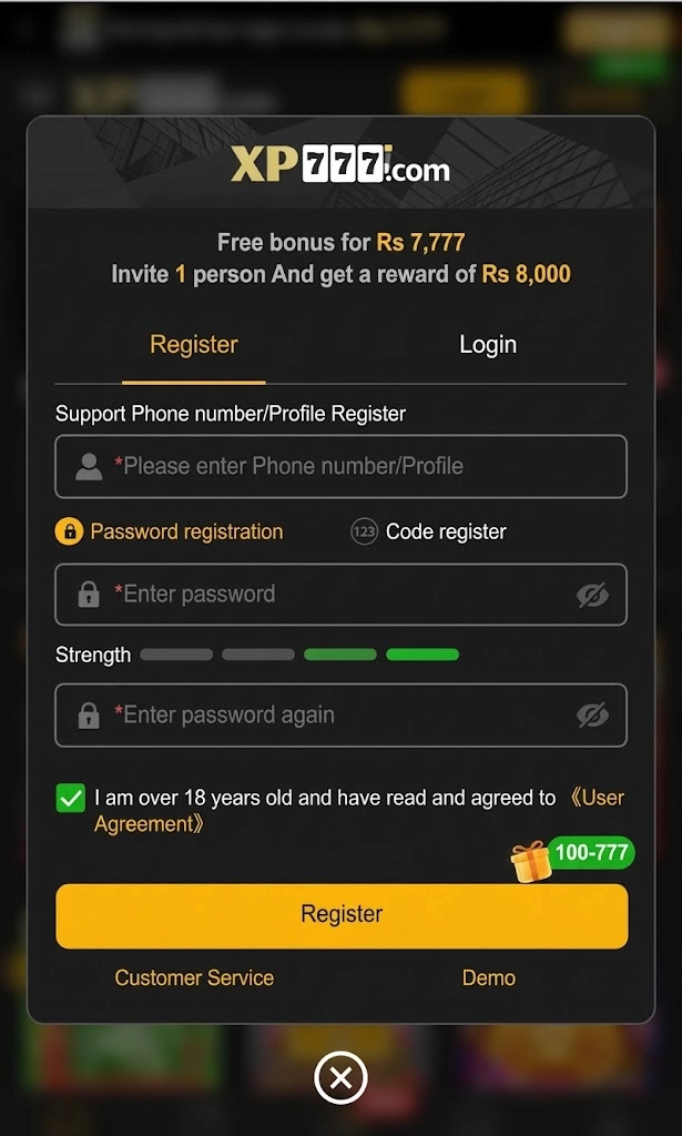 XP777 Register & Login